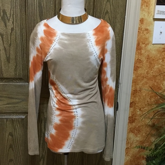 INC crystal studded tie dye top w/GIFT - Picture 3 of 5